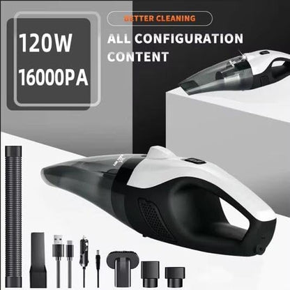 Kali Joy Handheld Vacuum Cleaner Powerful Suction Portable Lightweight Vaccum Cordless Cleaner and Air Duster with LED Light and Multi-Nozzles Car, Home, Office, Battery 6000mah (Black & White)