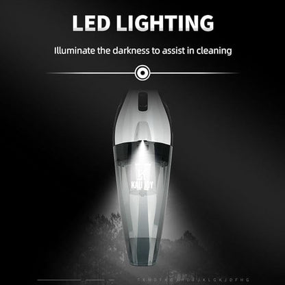 Kali Joy Handheld Vacuum Cleaner Powerful Suction Portable Lightweight Vaccum Cordless Cleaner and Air Duster with LED Light and Multi-Nozzles Car, Home, Office, Battery 6000mah (Black & White)